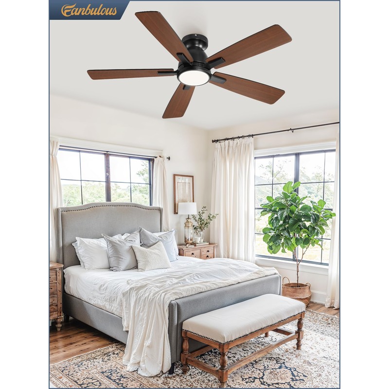 Fanbulous 46 inch Ceiling Fans with Lights, Flush Mount Ceiling