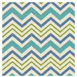 Stitch & Sparkle Cotton Duck 45" Chevron Azure Color Sewing Fabric by The Yard, (D015G0707)