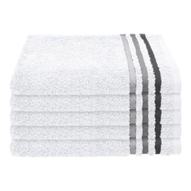 Schiesser Terry Guest Towel Skyline Colour Set of 5 | 100% Cotton from Sustainable Production | Absorbent, Soft, Colourfast | 30 x 50 cm | White
