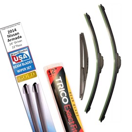 Beam Blade Wipers Replacement Set for 2014 Nissan Armada w/Rear - WiperBladesUSA Gold Beam Wiper Blades Wipers Set