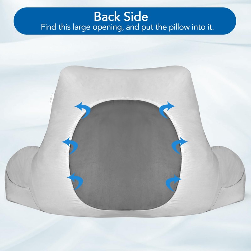 Cooling Reading Pillow Cover with Large Back Opening, Soft Replacement