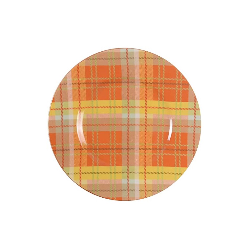 Pier 1 Harvest Plaid Salad Plate, Cider