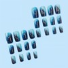 Rchovsam Medium Square Nails Press Ons Blue Press on Nails