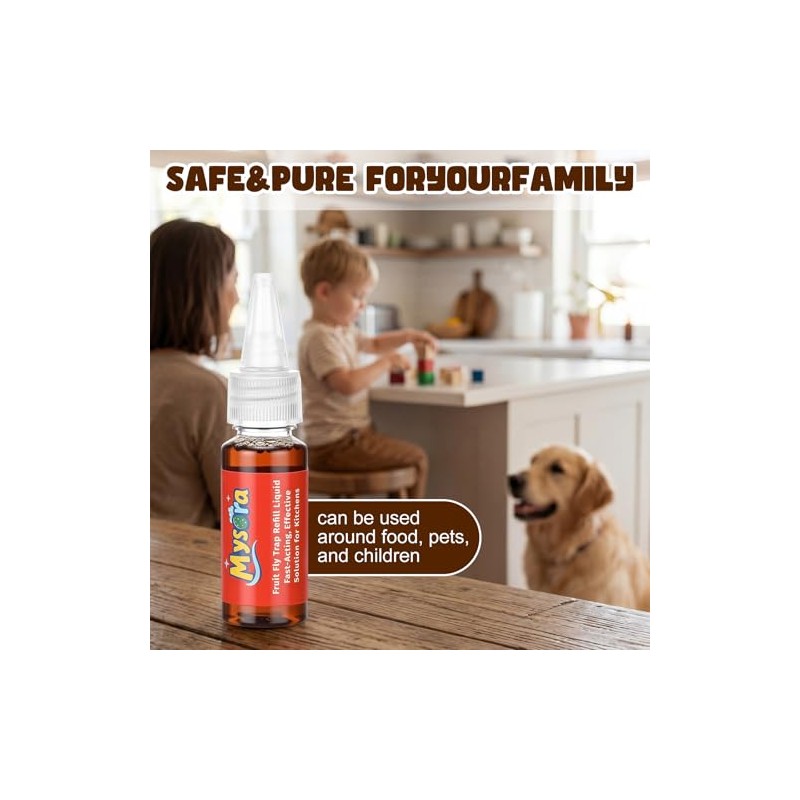 8 Pack Fruit Fly Trap Refill Liquid, 0.68 Ounces Per