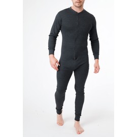 Mens Thermal Onesie S-3XL, charcoal
