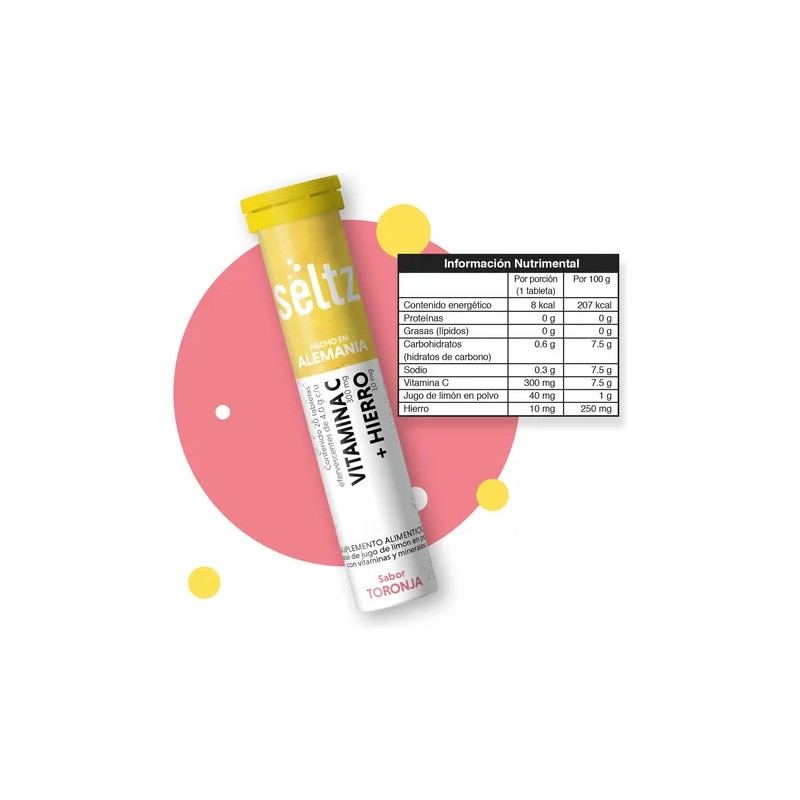 Hierro + Vitamina C Seltz Tabletas Efervescentes