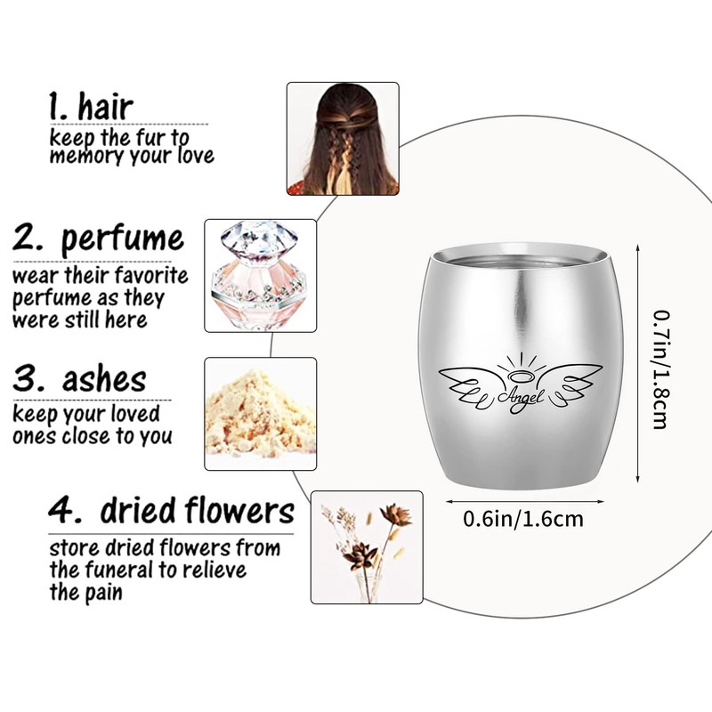 Bestomrogh Mini Cremation Urns Small Keepsake Urns Stainless Steel Memorial