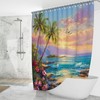 Mocsicka Beach Coastal Seaside Shower Curtain (Multicolor, 71x71 Inch)
