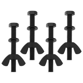 EMSea 4PCS Coil Rod Nylon Bolt Compatible with XP Deus Underground Metal Detector M6x50mm with M6 Washer and M6 Nylon Wing Nut Black