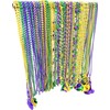 Afson 72 Pcs Mardi Gras Bead Necklaces Bulk Gold Purple