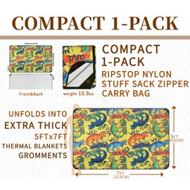 BESTHUNTINER Heavy Duty Survival Blanket -Multifunctional Reflective Tarp Thermal Blanket - 60" x 83" Waterproof Sandproof for Camping Hiking Outdoors Multifunctional Emergency Blanket