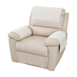 Kozuoan Nonslip Sofa Armchair Covers with Pockets, Sherpa Headrest Cover for Recliner Chair, Furniture Protector Slipcovers (Beige, 1 Seat Recliner (3 pc))