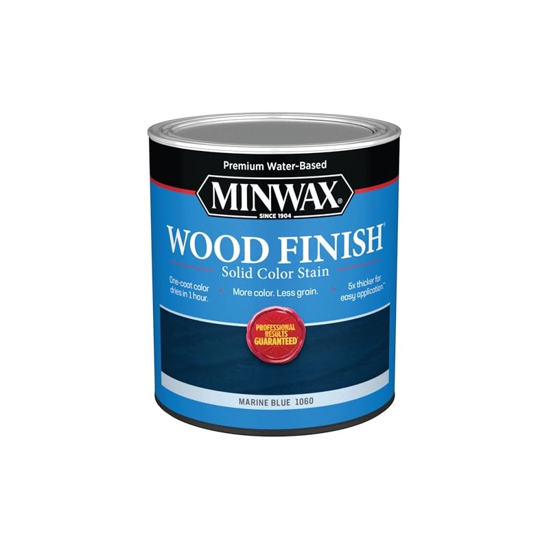 Minwax Wood Finish Water-Based Solid Color Stain, Marine Blue, 1