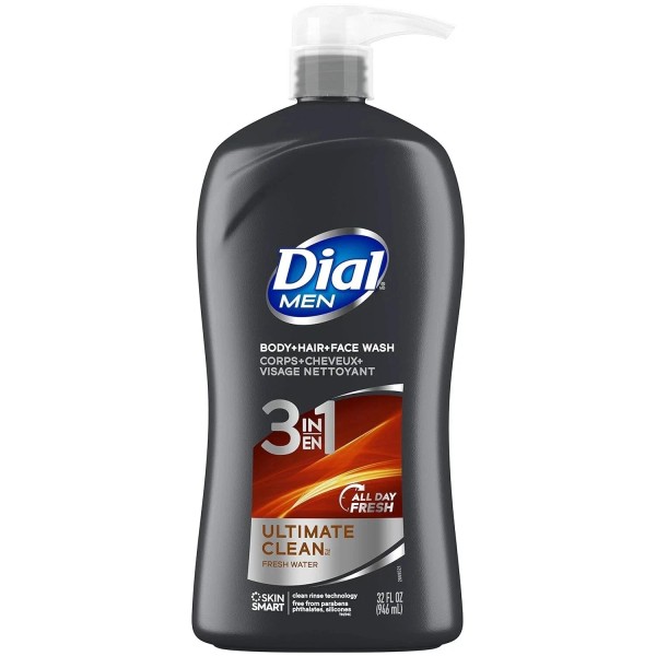 Dial Men 3in1 Body Hair and Face Wash Ultimate Clean
