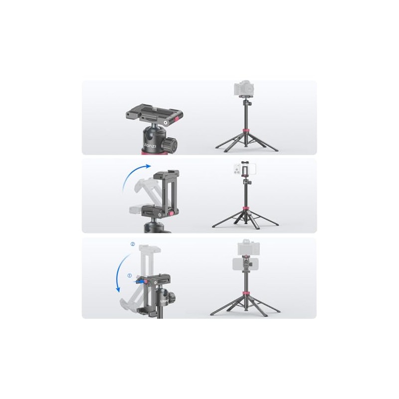 ULANZI MT-44B Trípode para Celular,configuración de Doble cámara,150cm