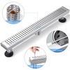 ZEKOO Linear Shower Drain 24 Inch Brushed Nickel,304 Stainless Steel