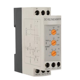Oumefar DVRD Voltage Monitoring Relay, DC 12V/24V/36V/48V Over-Voltage and Undervoltage Protector Relay for Electrical Equipment or Compressors, Emergency/Backup Power Switching Control(DC24V)
