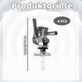 Universeller Benzinhahn M10 – 4‑Stück Set | Metall‑Kunststoff Kraftstoffabsperr‑Ventil für Generator Kraftstofftank Motorräder Offroad Karts