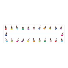 Hygloss Products Happy Paintbrushes Kids Name Plates for Desks Cubbies Lockers – 9.5 x 2-7/8 Inch, 36 Pack