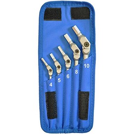 Set 5 Chrome Hex Pro Wrenches 4-10mm with Pouch in Box