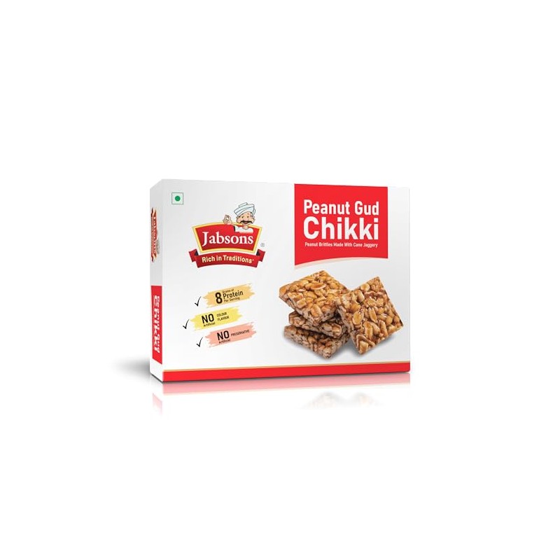 Jabsons - Chikki Peanut Gud (Peanut Brittles in Jaggery), 400g