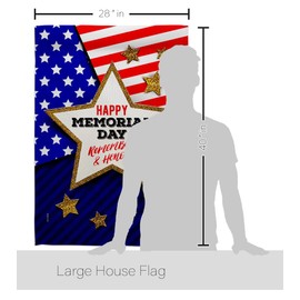Ornament Collection Honor Memorial House Flag Patriotic Day Armed Forces Military Veteran United State American Decoration Banner Small Garden Yard Gift Double-Sided, Made in USA