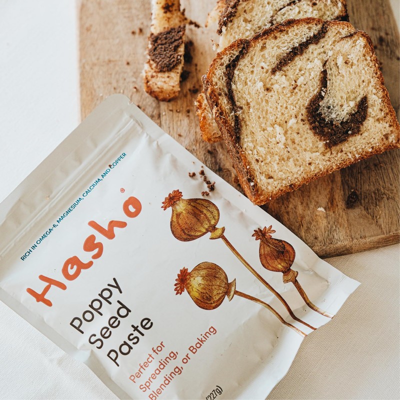 Hasho Double-Roasted Poppy Seed Paste, 8 oz – Single-Ingredient, Vegan
