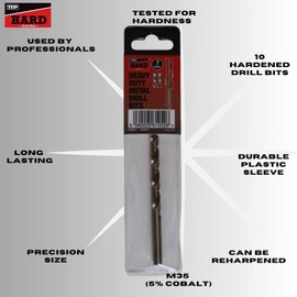 TTP HARD Drills 7mm Drill bit - Cobalt Hardened bits for Drilling Hard Steel & Stainless, Heavy Duty Universal Drills for Cutting Tough Metal, Professional jobber Industrial 135 Degree Point