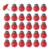 30 Pcs Red Wooden Ladybug Push Pins - Cute Lady