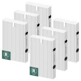 Air Purifier HEPA Filter R Replacement for Honeywell Air Purifier HPA100/200/300 and 5000 Series, Funmit 6 Pack True HEPA Filter Compatible with Honeywell R Filter (HRF-R3 & HRF-R2 & HRF-R1)