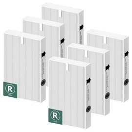 Air Purifier HEPA Filter R Replacement for Honeywell Air Purifier HPA100/200/300 and 5000 Series, Funmit 6 Pack True HEPA Filter Compatible with Honeywell R Filter (HRF-R3 & HRF-R2 & HRF-R1)
