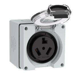 Muelnmey 30Amp Power Outlet Box,125/250Volt NEMA 10-30R Receptacle Outdoor dustproof and Weatherproof for Electric Dryers, Heavy Duty Industrial Grade Power Receptacle,No Grounding,etc.ETL Listed.