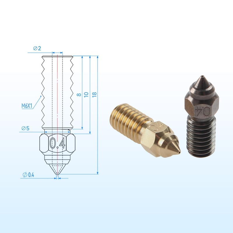 Imdinnogo Neptune 4 Neptune 4 Pro 0.4mm Nozzle: 2Pcs Hardened