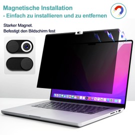 Magnetic Privacy Filter for MacBook Pro 16 Inch 2021-2024 (M1, M2, M3, M4), Removable Blue Light Mac Laptop Privacy Screen Privacy Screen Privacy Screen Protector Privacy Filter Privacy Film