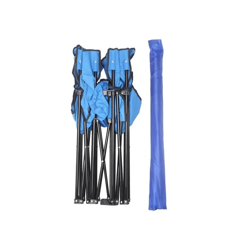 Portable Outdoor Blue 2-Seater Folding Chair with Removable Sun UmbrellaColor: