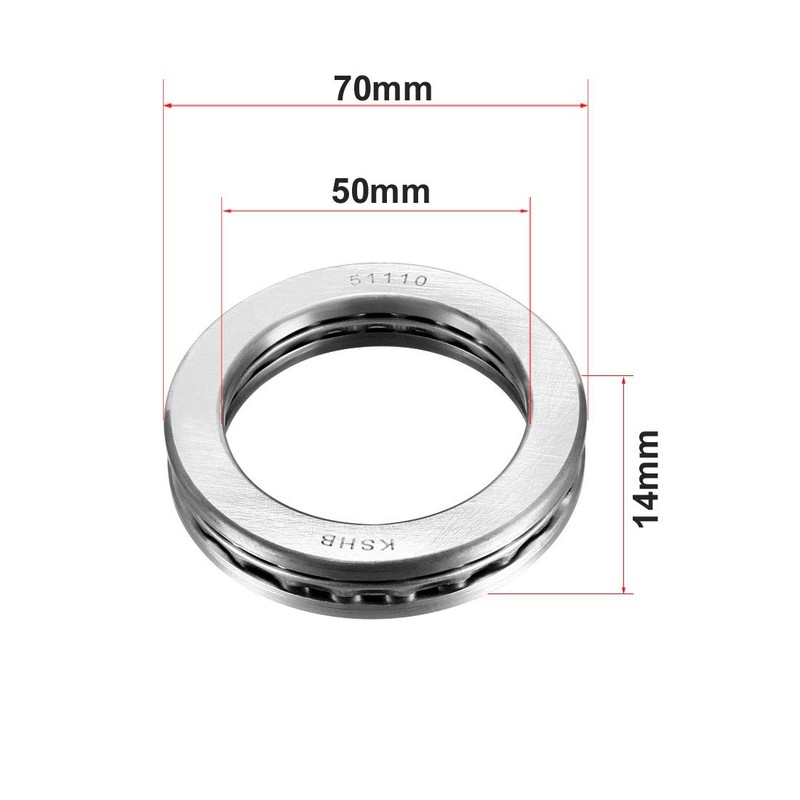 sourcing map 2 Pieces 51110 Axial Ball Bearings 50 mm