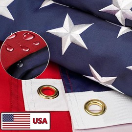 American Flags for Outside 2.5x4, Heavy Duty American Flag with Embroidered Stars, Thicken Nylon US Flag with Sewn Stripes Brass Grommets US Flags 2.5x45 Outdoor High Wind All Weather Flags