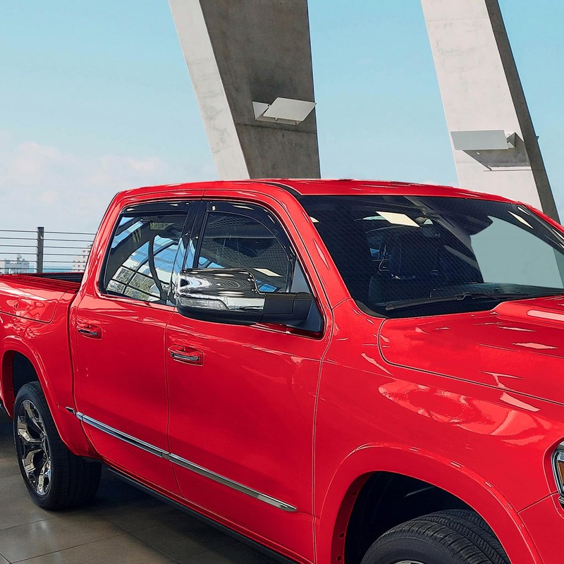 Voron Glass in-Channel Extra Durable Rain Guards for Trucks Dodge