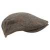 Atano Mens Adjustable Herringbone Flat Cap Brown Mix