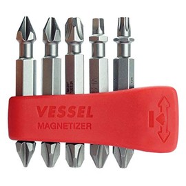 VESSEL EDEPH50K001 Torsion Neck Bit Set PH1, PH2, PH3, SQ2, T25 50 mm 5-Piece Set
