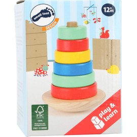 small foot wooden toys Game of Skill Stacking Tower Move it! playset Designed for Children 12+ Months, Multi (10946)