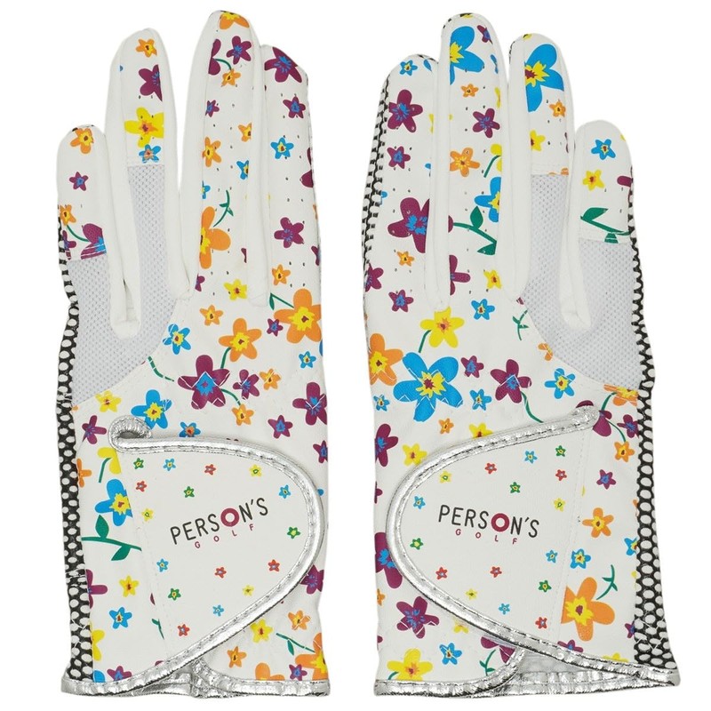 Persons PSGL09WH18 Golf Gloves Women's Both Hands, White, 7.1 inches