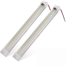 12 Volt LED Lights Bar, Warm White 3000K 13.4 Inch 99 LED 5W 500 Lumens, LED Car Interior Light Strip with Switch for RV Van Boat Trailer Camper, Pack of 2