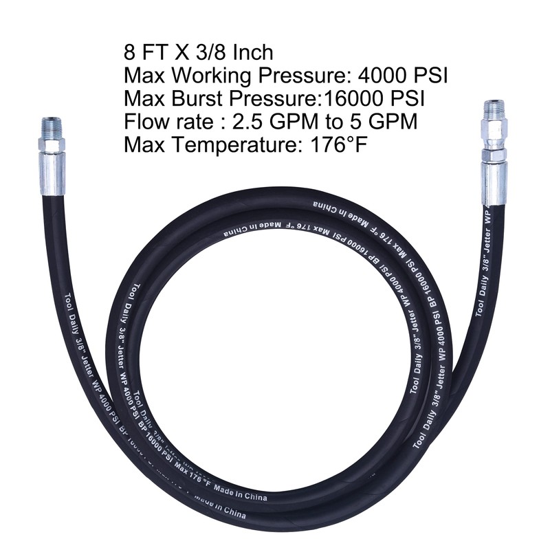Tool Daily Pressure Washer Whip Hose with Swivel, Hose Reel