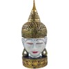 GURU SHOP Standing Buddha Mask, Thai Buddha Statue - White/Gold,