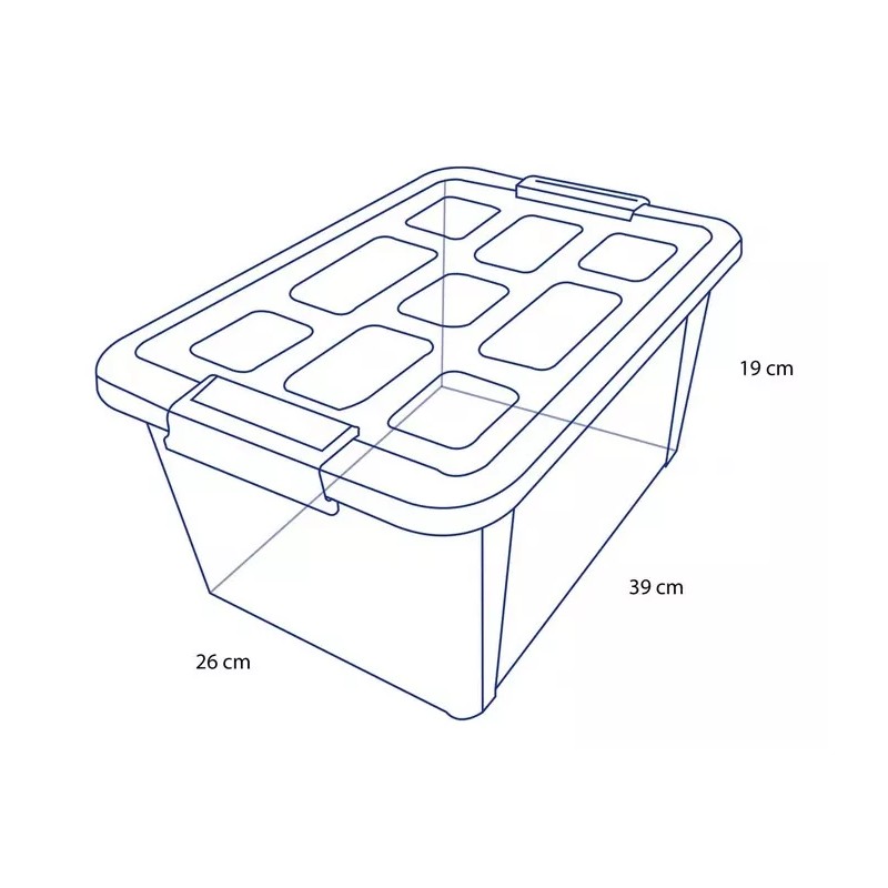 Alica Caja Organizadora De Plastico Transparente 12.5 L Con Tapa