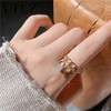 GANGYUN Open Zircon Crystal Lock Key Padlock Cuff Finger Rings