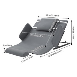 Fenjidrop Electric Lifting Backrest for Bed, 10-80° Power Lifting Backrest with Remote, 220 lbs Capacity Bed Lift, Adjustable BedBackrest with Pillow Footrest & Foldable Armrest for Elderly (Gray)