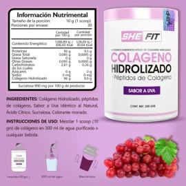 Colágeno Hidrolizado She Fit Uva 30 Porciones Deportivo BHP