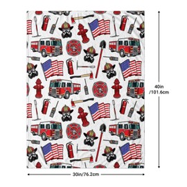 Firefighter Baby Blanket 30x40 Inches - Super Soft Fire Truck Blankets for Toddler Boys & Girls - Fluffy Fleece Fireman Blanket for Kids, Nursery, Stroller - Cozy Lightweight Throw Gift for Infants
